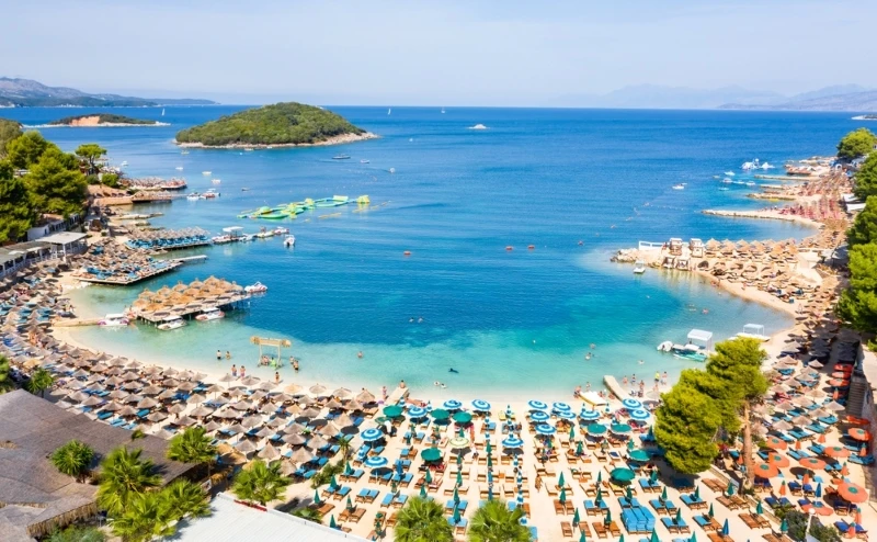 Ksamil beach coastline Albania